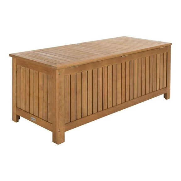 Hawthorne Collections Storage Eucalyptus Wood Outdoor Cushion Box - Teak Natural