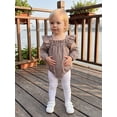 thumbnail image 3 of RUINIXCW Newborn Baby Girl Spring Fall Winter Outfit Plaid Gingham Bubble Romper Infant Girl Clothes Long Sleeve Square Neck Sweet Bodysuit Playsuit, 3 of 10
