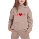 thumbnail image 4 of Conjunto de sudadera con capucha de manga larga para niños con estampado en forma de corazón y pantalones deportivos con lazo en las piernas, conjunto deportivo informal de dos piezas para niños, poli, 4 of 5