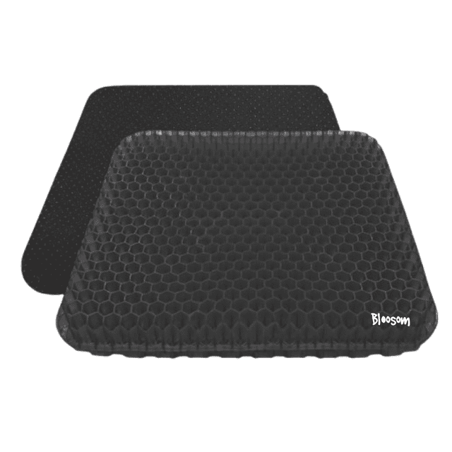 Cojin Gel Panal Bloosom Ergonomico Silicon Asiento Comodo Auto Silla Negro