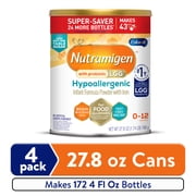 Nutramigen With Probiotic LGG Hypoallergenic Powder Baby Formula, 27.8 oz Can, 4 Count