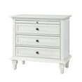 thumbnail image 3 of Tina's Home Farmhouse White Soild wood End Table with Charging Station, 3 Drawer Side Table with Pull-Out Tray for Living Room, Small Spaces, 3 of 7