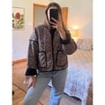 thumbnail image 5 of Lentta Women's Cropped Quilted Jacket Floral Printed LightWeight Padded Puffer Cardigan Coat Outwear, 5 of 7