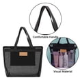 thumbnail image 3 of Vaupan Mesh Beach Bag, Shoulder Bag Large Capacity Ultralight Mesh Swimming Bag with Pockets Suitable for Beach Picnic Vacation, Lightweight and Durable, Simple Universal Toiletry bag (Black), 3 of 7