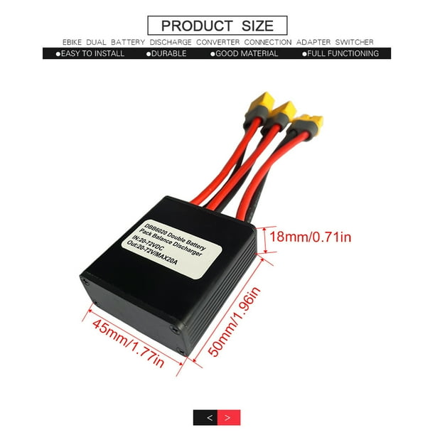 20V‑72V 20A Dual Battery Connector Electric Bike Double Battery