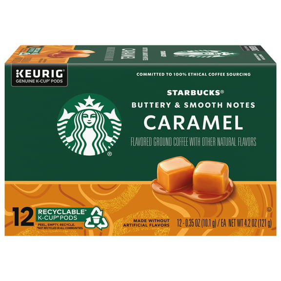 Starbucks, Caramel, Light Roast K-Cup Coffee Pods, 12 Count