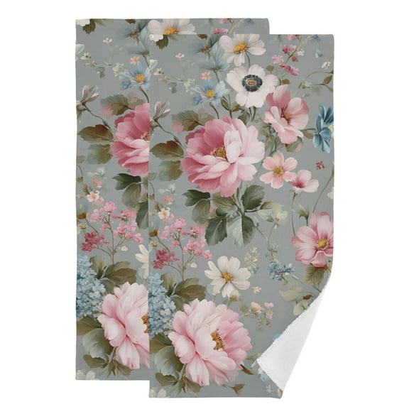 Vintage Roses Hand Towel Absorbent Bath Towels for Bathroom Sports Gym 28" x 14" Set of 2