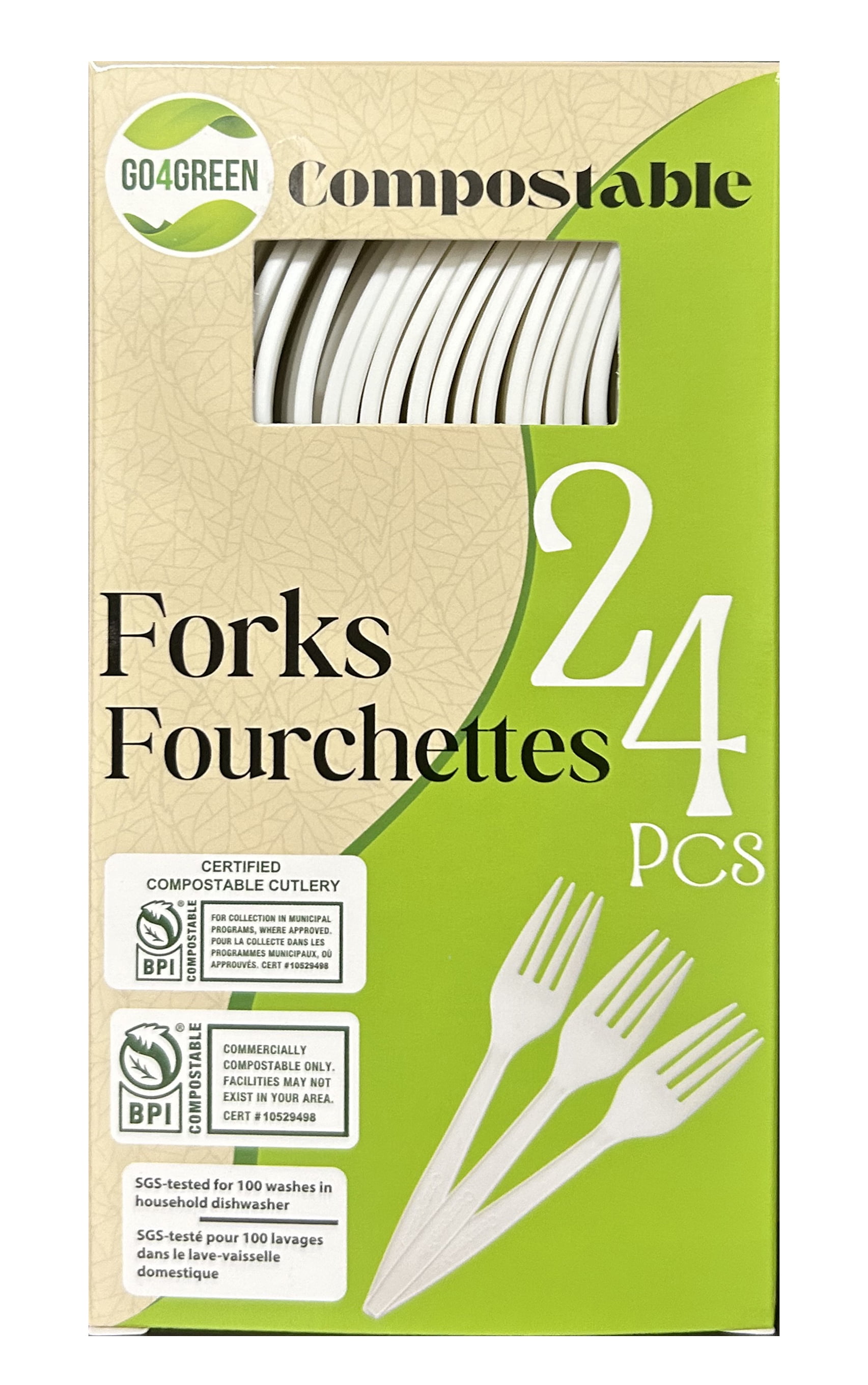 Fourchettes compostables Go4Green Verka, ensemble de 24 écologique