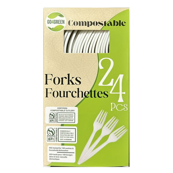 Fourchettes compostables Go4Green, ensemble de 24