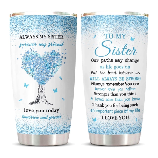 Práctica taza de regalo Tumbler Vutieso Sister Gifts de 20 oz