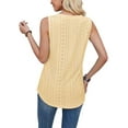 thumbnail image 2 of Frontwalk Ladies T Shirts Sleeveless Tank Tops Summer Top Women Comfy Camisole Blouse Yellow M, 2 of 3