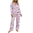 thumbnail image 6 of SETOOFF Halloween Womens 2 Piece Pajama Sets Pumpkin Ghost Print Turndown Collar Tops Loose Pants Casual Sleepwear Plus Size Womens Loungewear for Indoor Daily Wear, 6 of 7