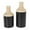 Black Colorblock Solid Cylinder S/2 12", 10"H, variant on DecMode 12", 10"H Colorblock Black Wood Vase with Light Brown Wood Tops, Set of 2