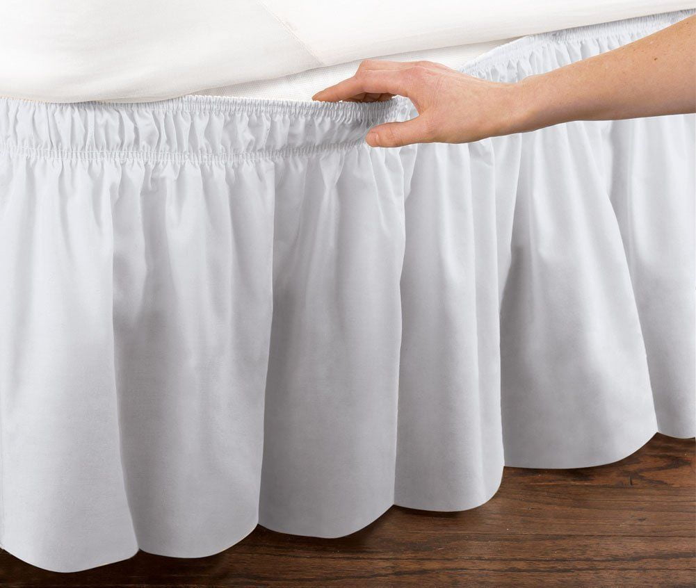 Details about   King White Bed Skirt Drop Easy Fit Cotton Wrap Around Dust Ruffle 18Inch Bedroom 