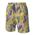 thumbnail image 6 of Uemuo Lavender Flowers Pattern Men's Swim Trunks Hawaiian Beach Bathing Suit Swimsuits Beach Quick-Dry Shorts with Pockets-XX-Large, 6 of 9