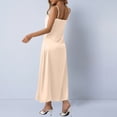 thumbnail image 4 of RXMEKW Robe Maxi en Satin pour Femmes avec Col Bénitier et Bretelles Spaghetti, Robe de Soirée Ajustée Unie pour Invitée de Mariage et Cocktail, 4 of 7