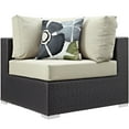 thumbnail image 5 of Modern Contemporary Urban Design Outdoor Patio Balcony Five PCS Sectional Sofa Set, Beige, Rattan, 5 of 5