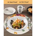 thumbnail image 3 of 13 Inch Round Placemats Set of 6, Fall Orange Green Pumpkins Non Slip Heat Insulation PP Table Mats, Thanksgiving Maple Leaf Rustic Washable Place Mats for Kitchen Dining Party Table Decor, 3 of 7