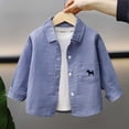 thumbnail image 2 of Abtuhar Toddler Boys Fall Winter Casual Outerwear and Jackets Print Turn‑down Collar Button Coat for 0‑10 Years, 2 of 5