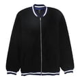 thumbnail image 1 of Ideology Veste en Molleton Côtelé à Rayures pour Homme, Noir, Moyen, 1 of 3