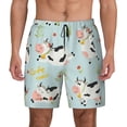 thumbnail image 2 of Picia Cute Cows pattern Mens Swim Trunks with Compression Liner Stretch Beach Shorts Quick Dry with Zipper Pockets No-Chafing Board Shorts-XX-Large, 2 of 9