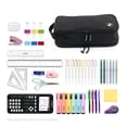 thumbnail image 6 of J World Doodle Pencil Case with Organizational Pockets and Handle Strap, Black, 6 of 7