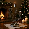 thumbnail image 5 of Christmas Gifts Christmas Table Garland Ornaments Artificial Berries Snowy Garland Candle Ring Holders Christmas Iron Metal Candlestick for Christmas Table Centerpiece Decor Xmas Gifts, 5 of 7