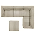 thumbnail image 3 of Modway Conjure Channel Tufted Upholstered Fabric 5-Piece Sectional in Black Beige, 3 of 10