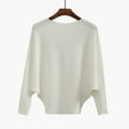 thumbnail image 2 of Women's Autumn And Winter Fasion Off-The-Shoulder Long Sleeve One-Word Collar Sweater Knitted Solid Color Tunic Women Shirt, 2 of 3