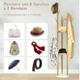 thumbnail image 4 of Perchero con 8 Ganchos y 2 Bandejas, Percheros de Metal, Resistente y Duradero, Perchero de pie Multifuncional, Percheros Moderno en Forma de Árbol, Puede Almacenar Bolsos, Sombreros, Abrigos, 4 of 4