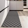 thumbnail image 4 of Gray and Black Checkerboard Pattern Kitchen Rug Mat,Kitchen Runner Rugs Non Skid Washable,Decorative Kitchen Floor Mats for Kitchen,Sink,Laundry,17"X47", 4 of 5