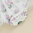 thumbnail image 6 of Newborn Baby Girl Summer Outfits Tie Straps Romper Dress Floral Tulip Print Sleeveless Bodysuit Dress and Headband Set Cute Clothes, 6 of 7