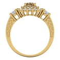 thumbnail image 4 of 1.6ct round cut champagne Zircon 18k yellow gold halo Bridal Wedding Engagement Promise Anniversary Ring for Women size 10, 4 of 7