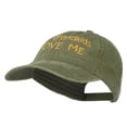 thumbnail image 2 of My Grandkids Love Me Embroidered Washed Cap - Olive Green OSFM, 2 of 5
