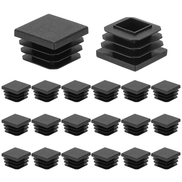 Uxcell 20Pcs Tapones de plástico cuadrados, 1x1"(25x25mm) se ajusta a 0.03-0.08''(0.8-2mm) grosor de pared