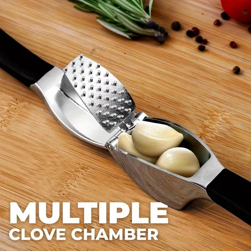 Ergonomic Comfort Grip Garlic Press - Rust-proof garlic chopping tool, an easy-to-clean kitchen essential