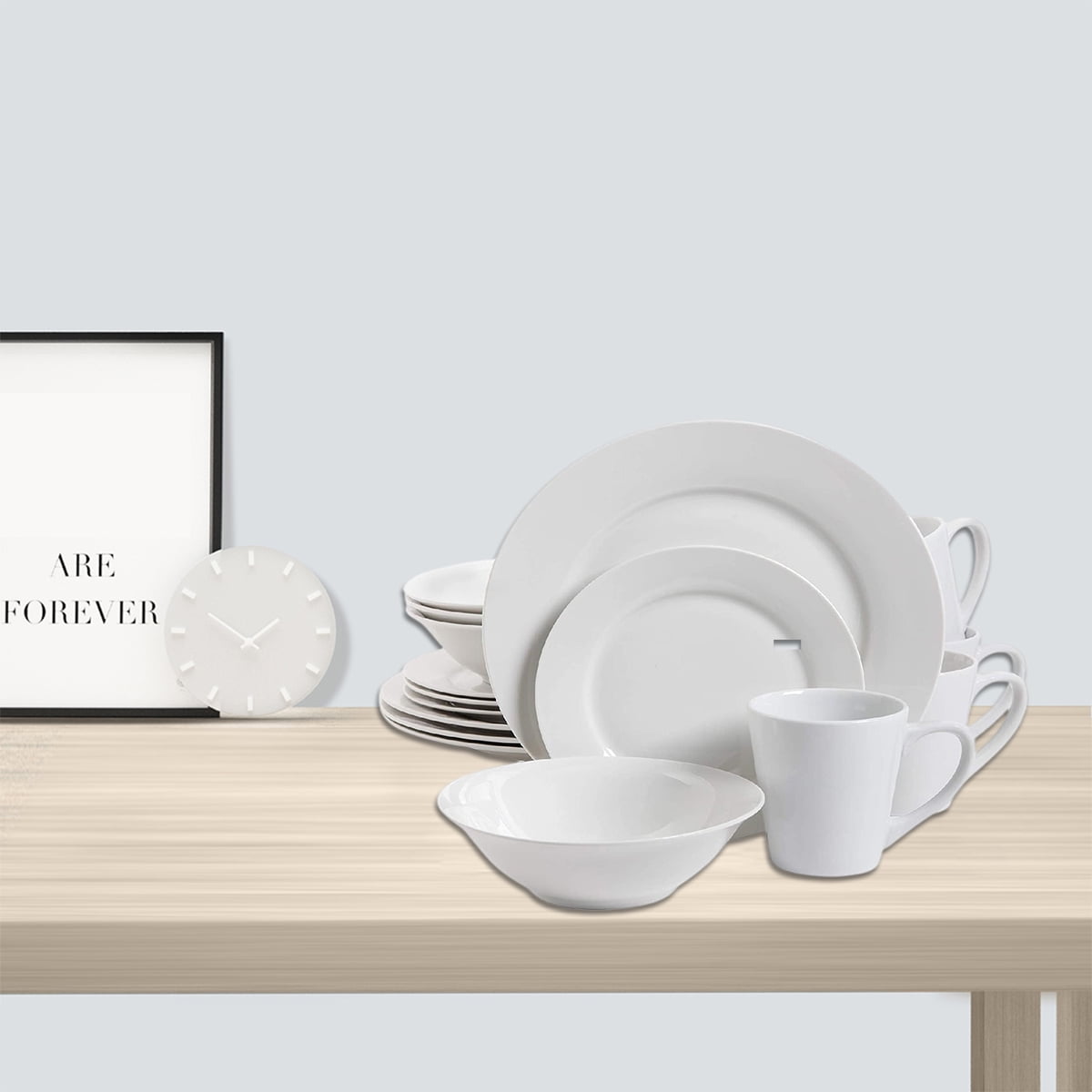 Buffet Dinnerware Set, Service for 4 (16pcs), White (Round)