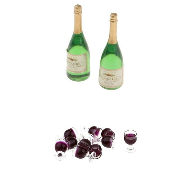 10 Piezas 1/12 Copas de Vino En Miniatura Zulema Copa de Vino de Casa de Muñecas