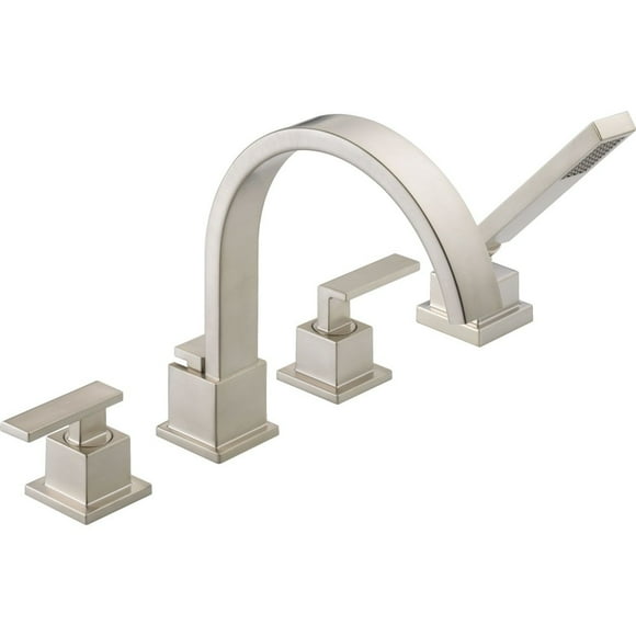 Grifo romano para bañera Delta T4753-SS de acero inoxidable con 4 orificios