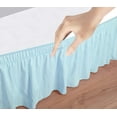 thumbnail image 4 of 600-TC Pima Cotton Universal Wrap Around Bed Skirt Emperor (84" x 84") Size, Easy Fit 1-PC Bed Skirt Luxury Fabric 3 Sided Coverage 24" Drop Length, Light Blue, 4 of 5