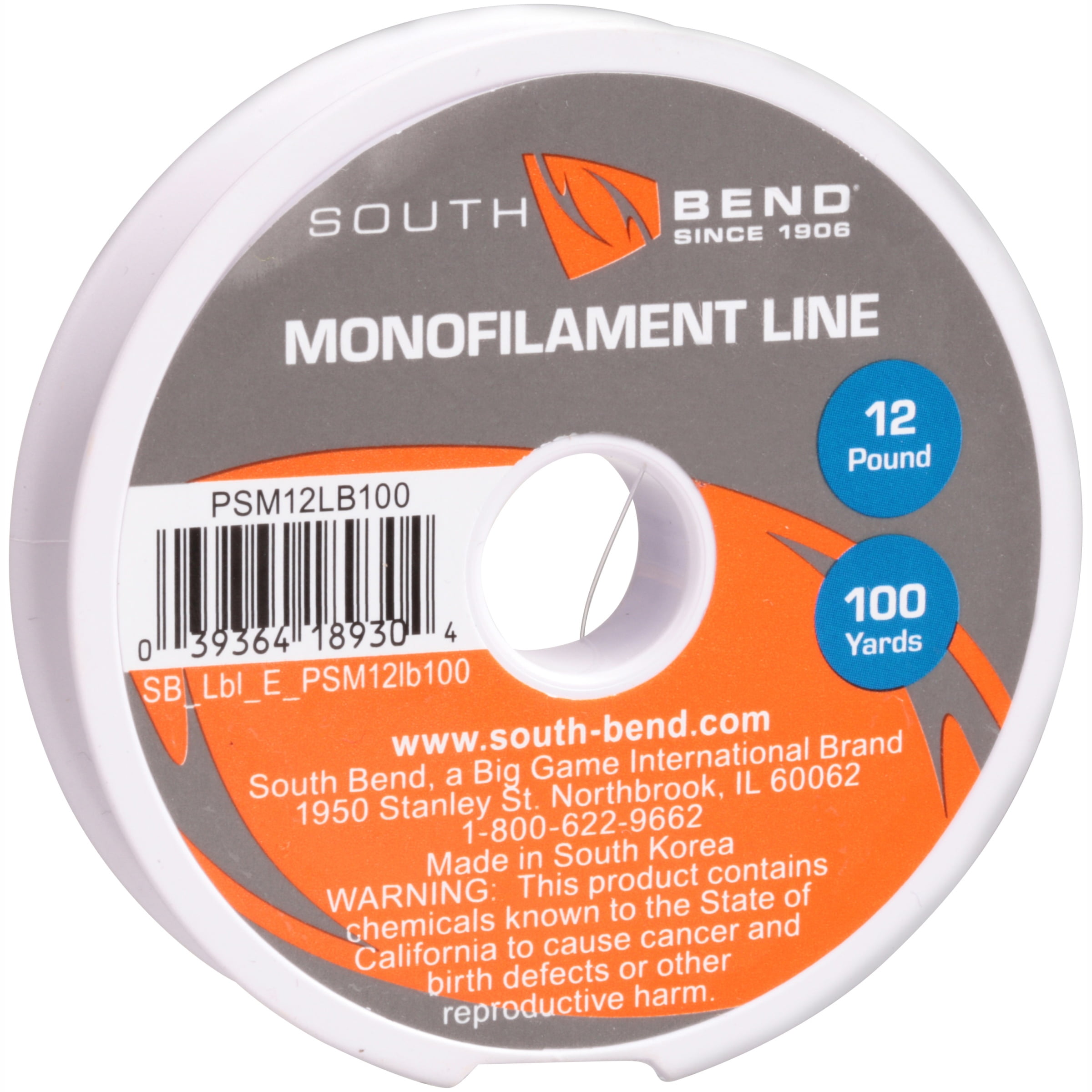 (6 pack) South Bend Monofilament Line - 12 lb. - 100 yd.