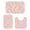 Dog Paw Print and Heart Pink Pattern, variant on Dog Paw Print and Heart Pink Pattern Bathroom Rug Set 3 Piece,Non-Slip Bath Mat Set with U-Shaped Contour and Runner Soft Absorbent Washable