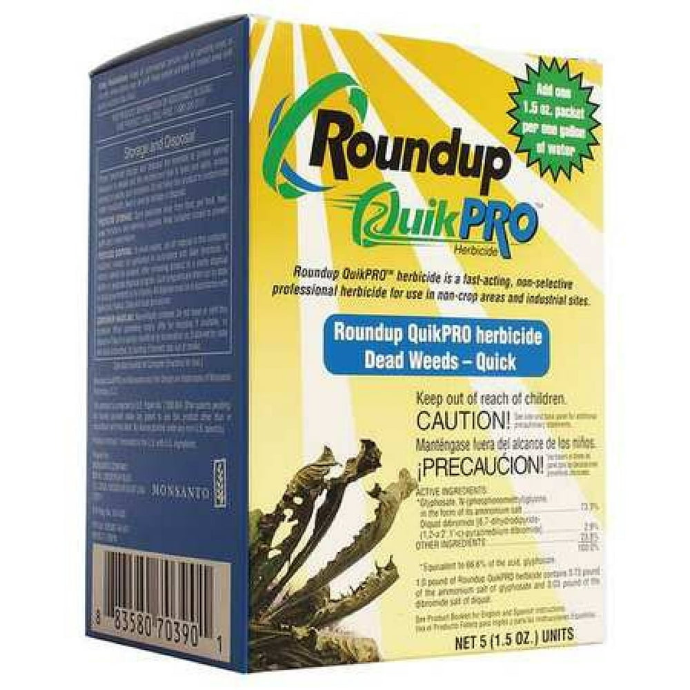 ROUND UP ROUNDUP QUICKPRO NonSelective Weed Killer, 1.5 oz., PK5