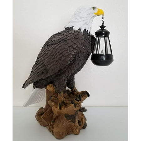 American Eagle Statue Figurine With Solar Light Bald Eagle