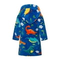 thumbnail image 3 of TMOYZQ Unisex Baby Soft Warm Flannel Hooded Bathrobe Cute Print Kids Plush Robes with Belt Housecoat Sleepwear Dressing Gown for Boys Girls Gifts, 3 of 7