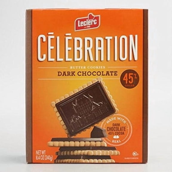 Leclerc Celebration 45% Dark Chocolate Cookies, 240g/8.5 oz