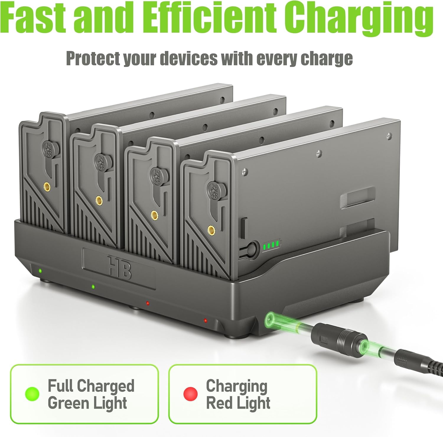 4-Port Fast Charging Station and 4 Pack Battery, Replacement TACTACAM Reveal Lithium Cartridge Charger, fit for Ultra, X, Pro 3.0, Gen 2.0 & 3.0 Cellular Trail Camera, Include 12V 5A Wall Charger