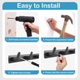 thumbnail image 5 of Coat Rack Wall Mount with 5 Hooks, Black Coat Hangers for Wall, Howkers Aluminum Coat Hooks Hat Hooks Suitable for Living Room Entrance, Bedroom, Kitchen, Bathroom, 5 of 7