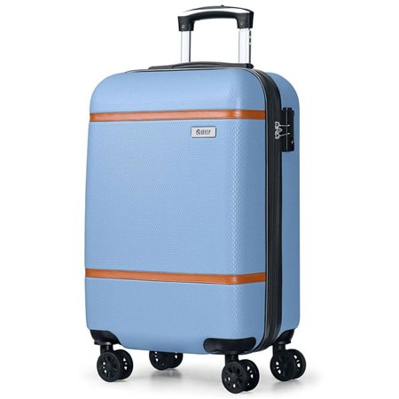 Carry On Luggage Airline Approved TSA Lock Hardside Suitcase with Spinner Wheels ABS+PC 20 Inch HazeBlue