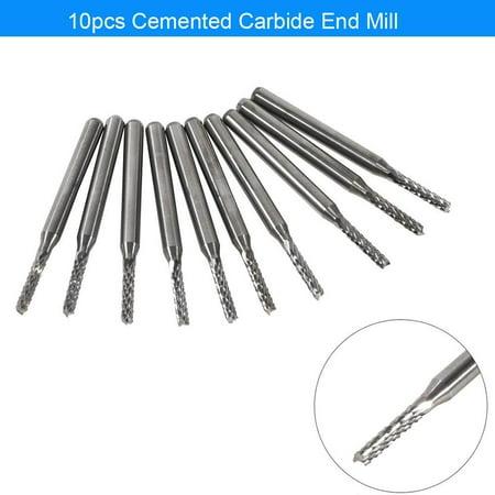 

LYUMO 10pcs 2mm Cemented Carbide End Mill Engraving Bits Carving Drill SMT/CNC/PCB Cutter Carbide End Mill Cutting Bits